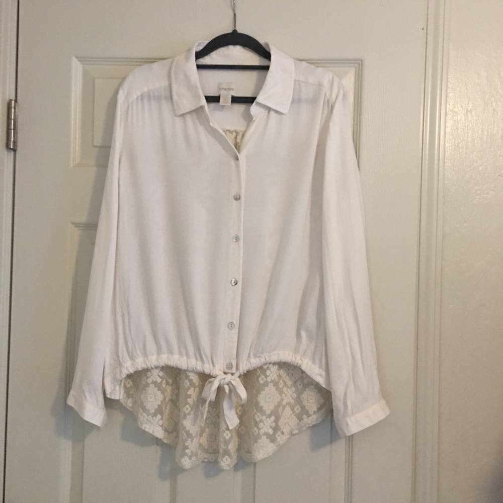 Chico’s Rayon Embroidered Top